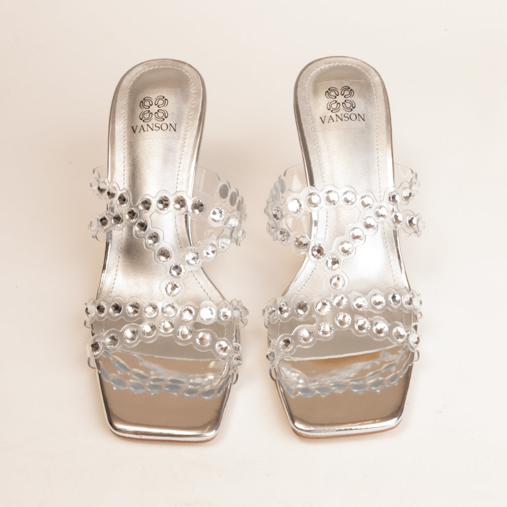 GOLD POX-Party wear heel in-Silver.