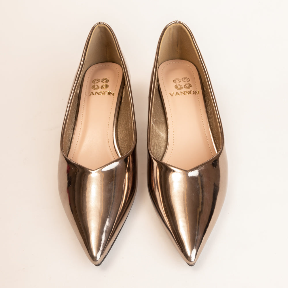 CHROMATIC CHARM-Pumps in-Gun Metal.