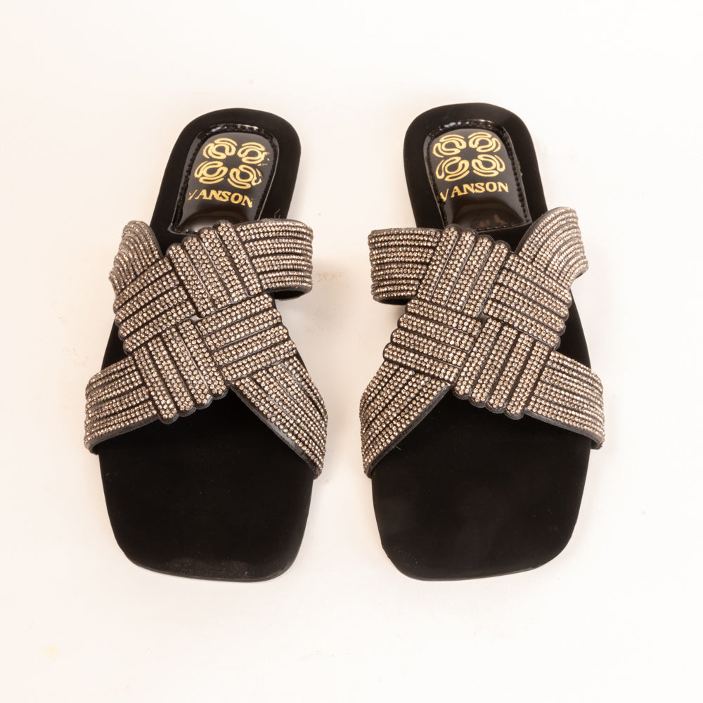 INFINITY KNOTS-Festive Flats in-Black.