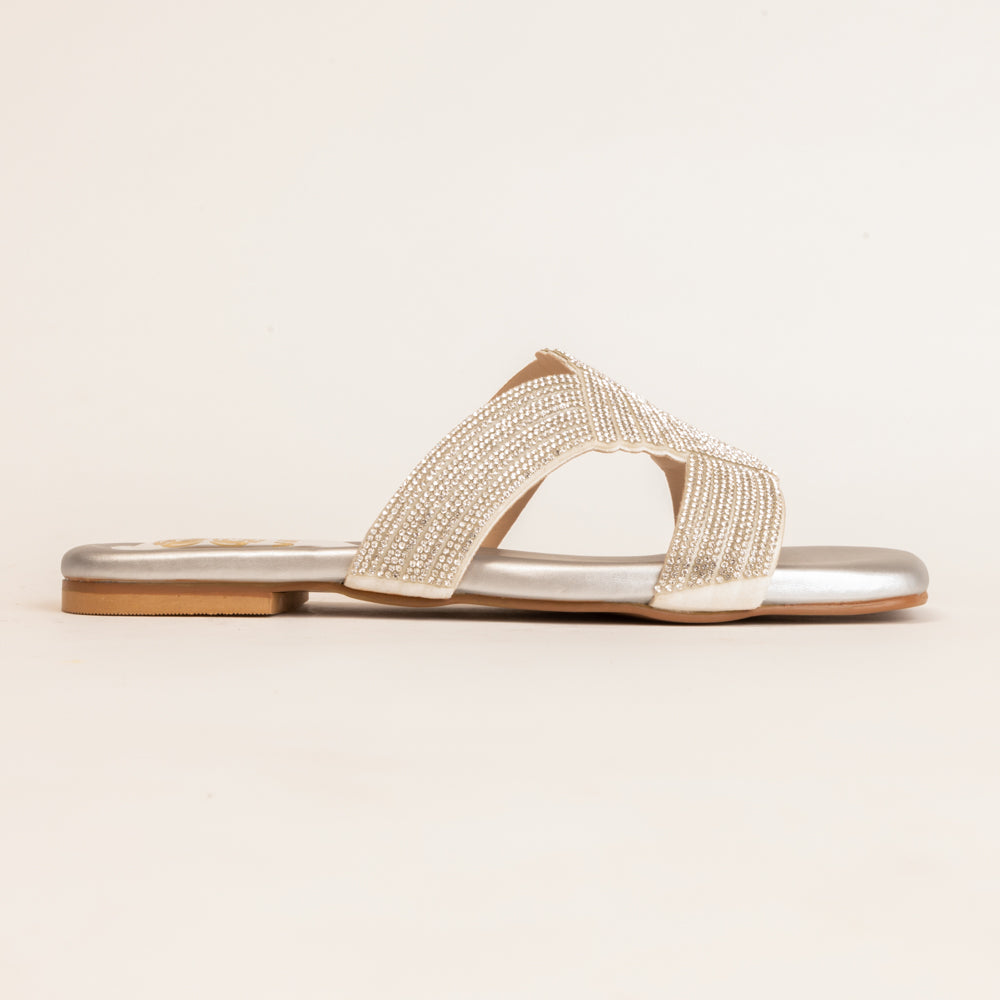 INFINITY KNOTS-Festive Flats in-Silver.