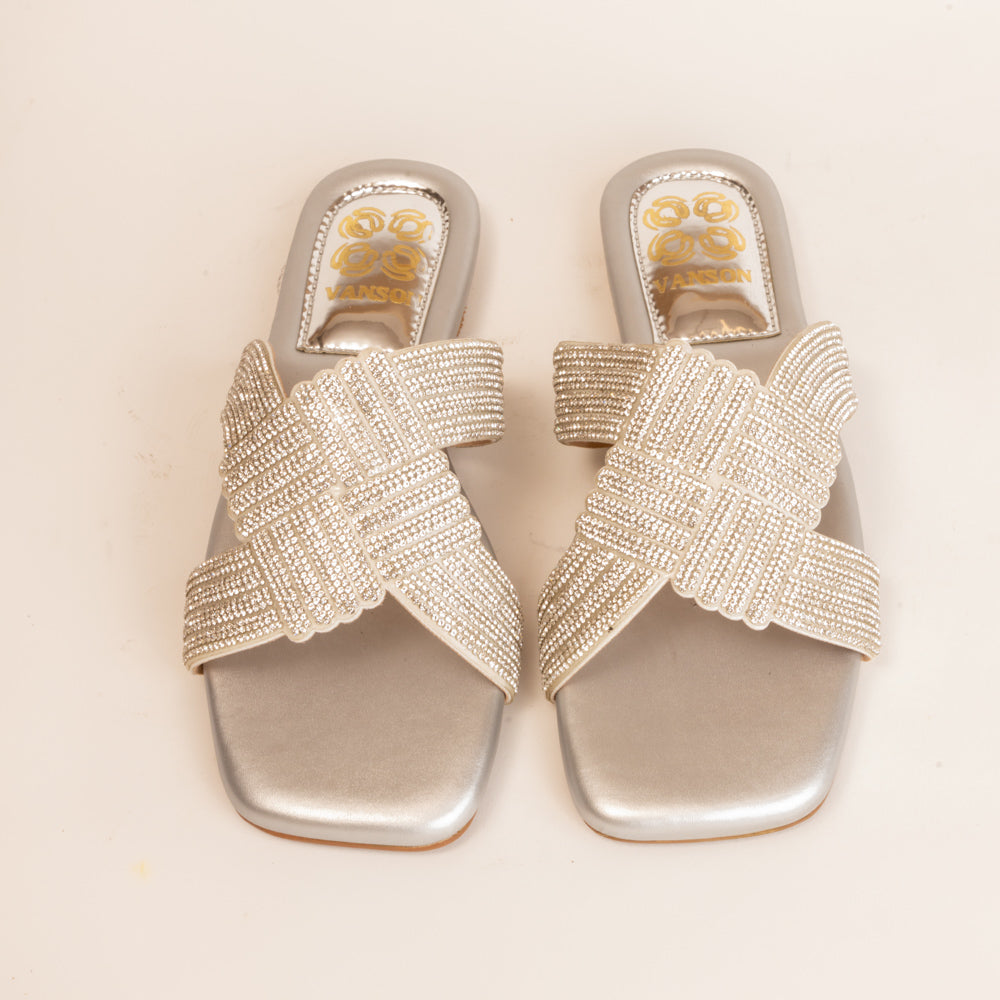 INFINITY KNOTS-Festive Flats in-Silver.