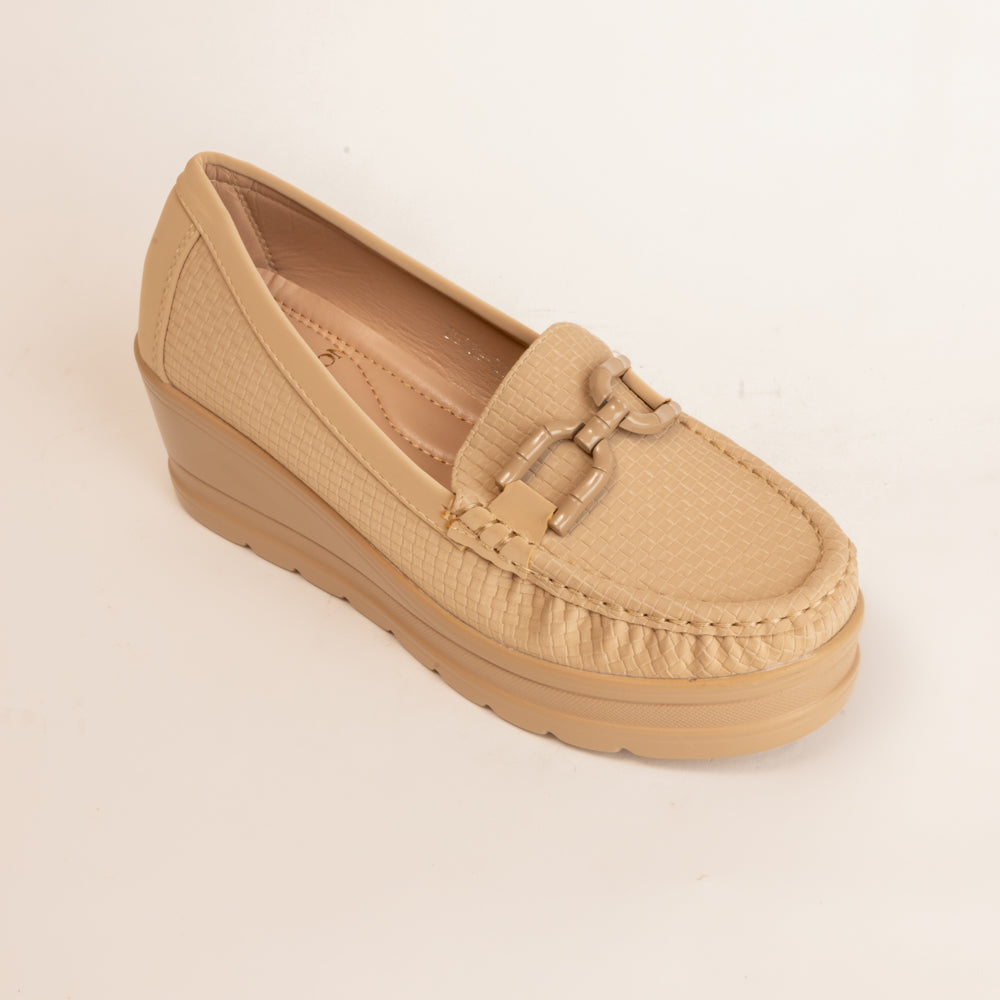 SUGAR CANE-Heel Loafer in-Beige.