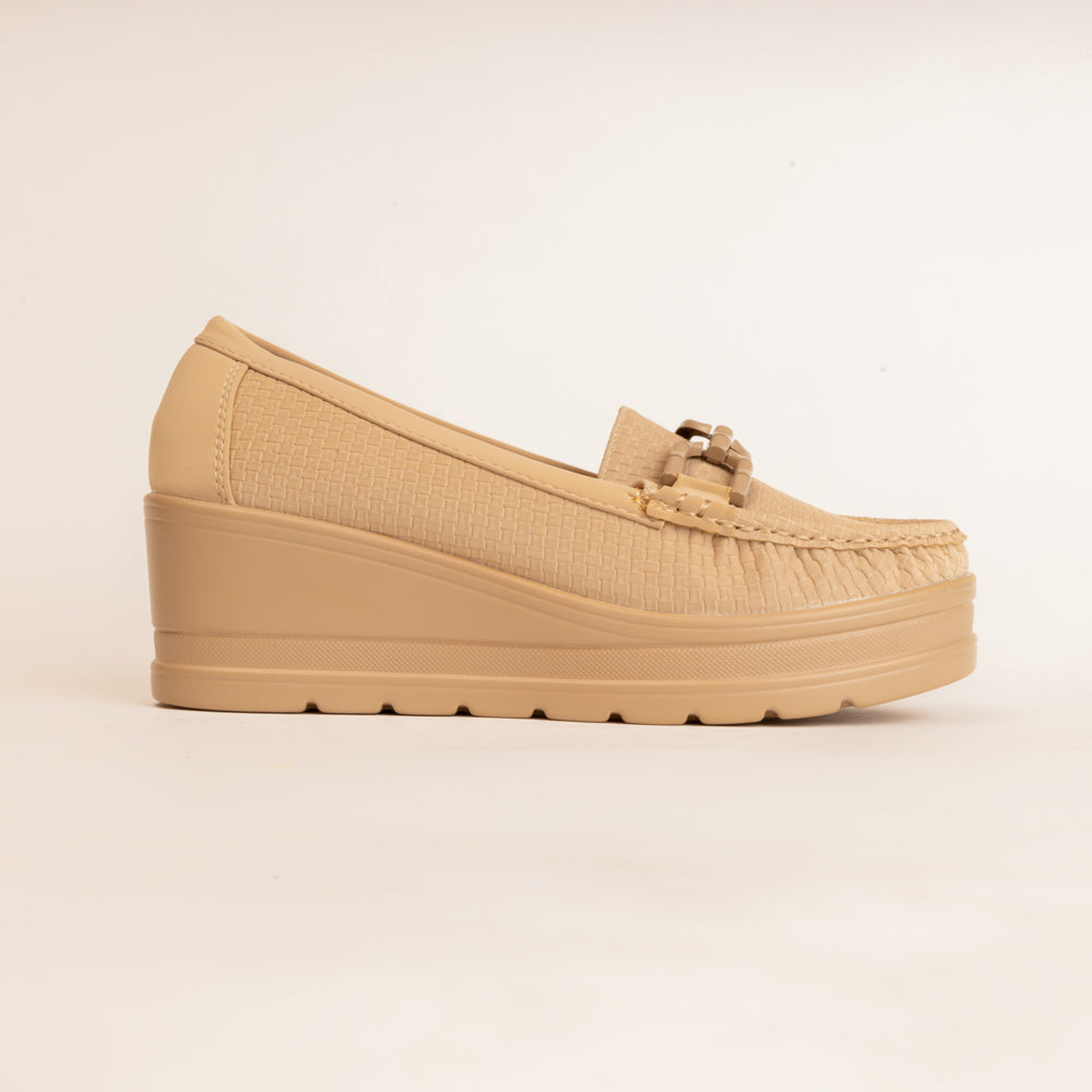 SUGAR CANE-Heel Loafer in-Beige.