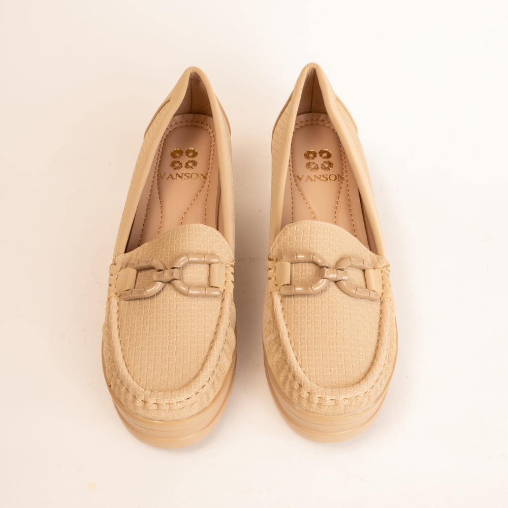 SUGAR CANE-Heel Loafer in-Beige.