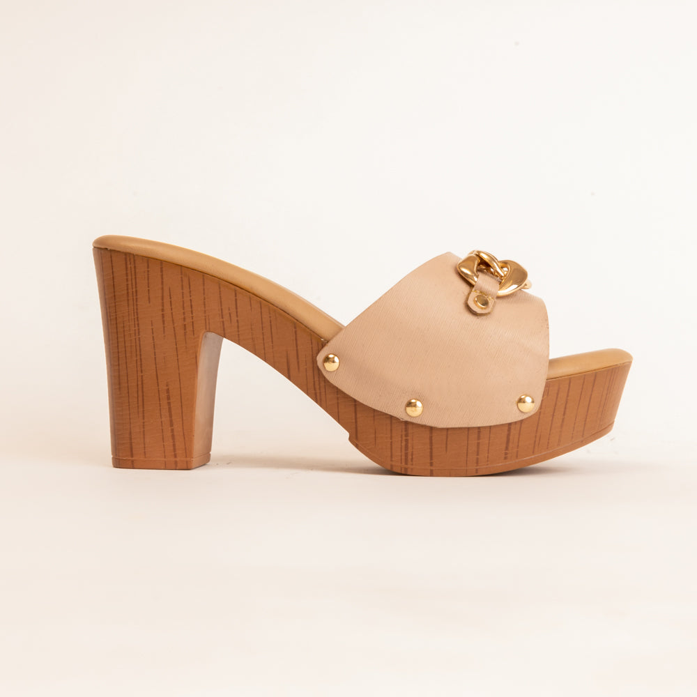 DRUNCH DOLL-Daily Wear Block Heel in-Nude.