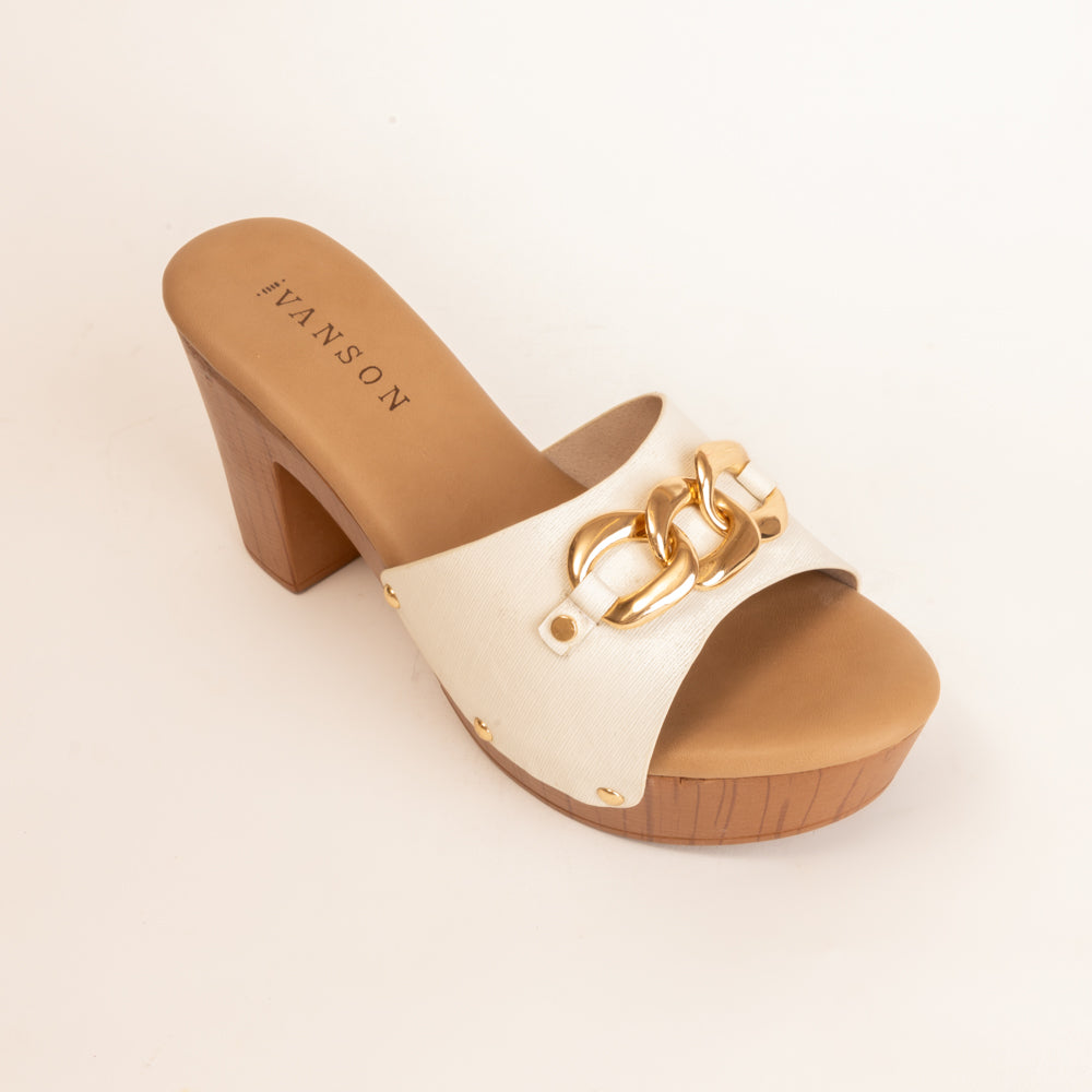 DRUNCH DOLL-Block Heel in-Off White.