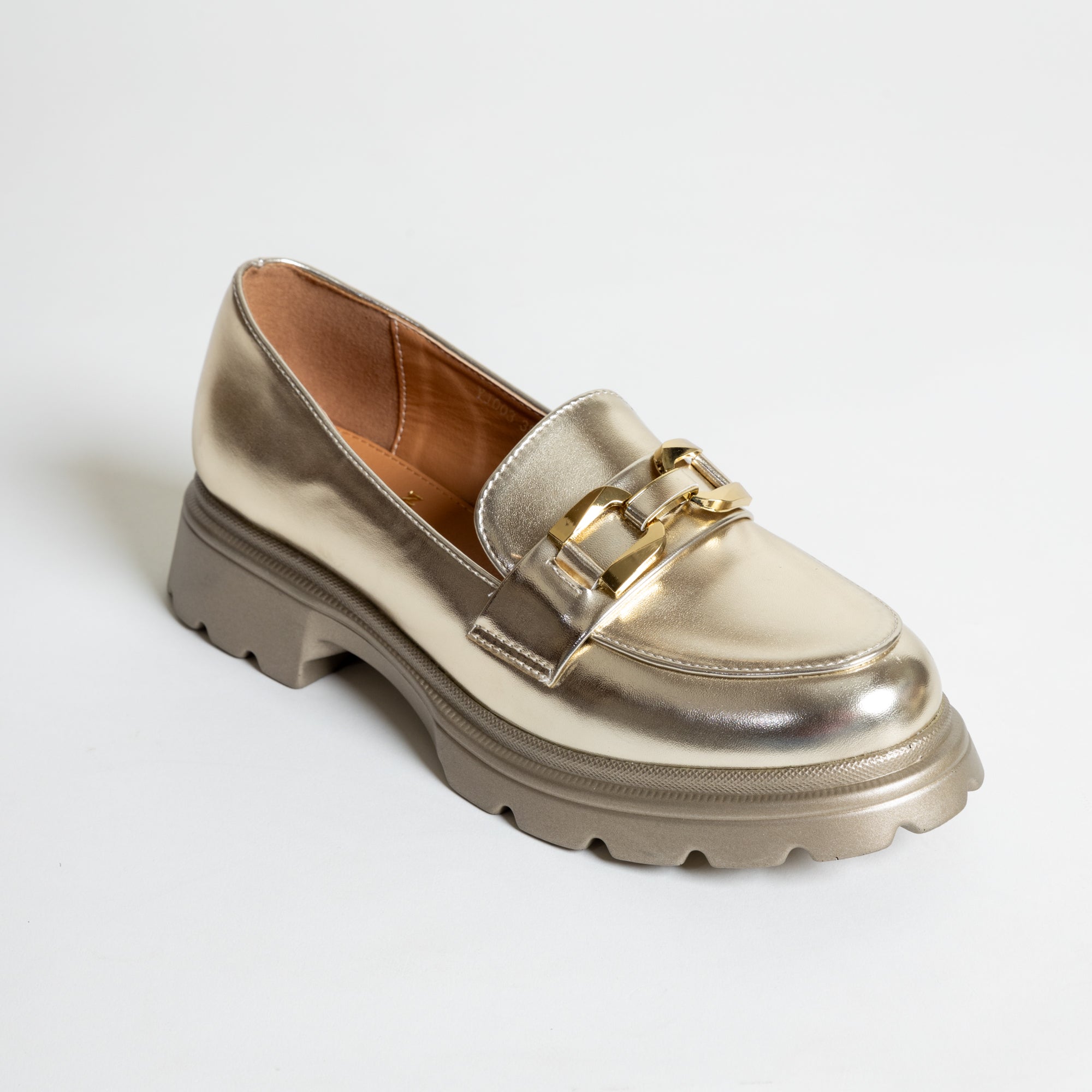 WONKA-Chunky Heel Shoes-Gold.
