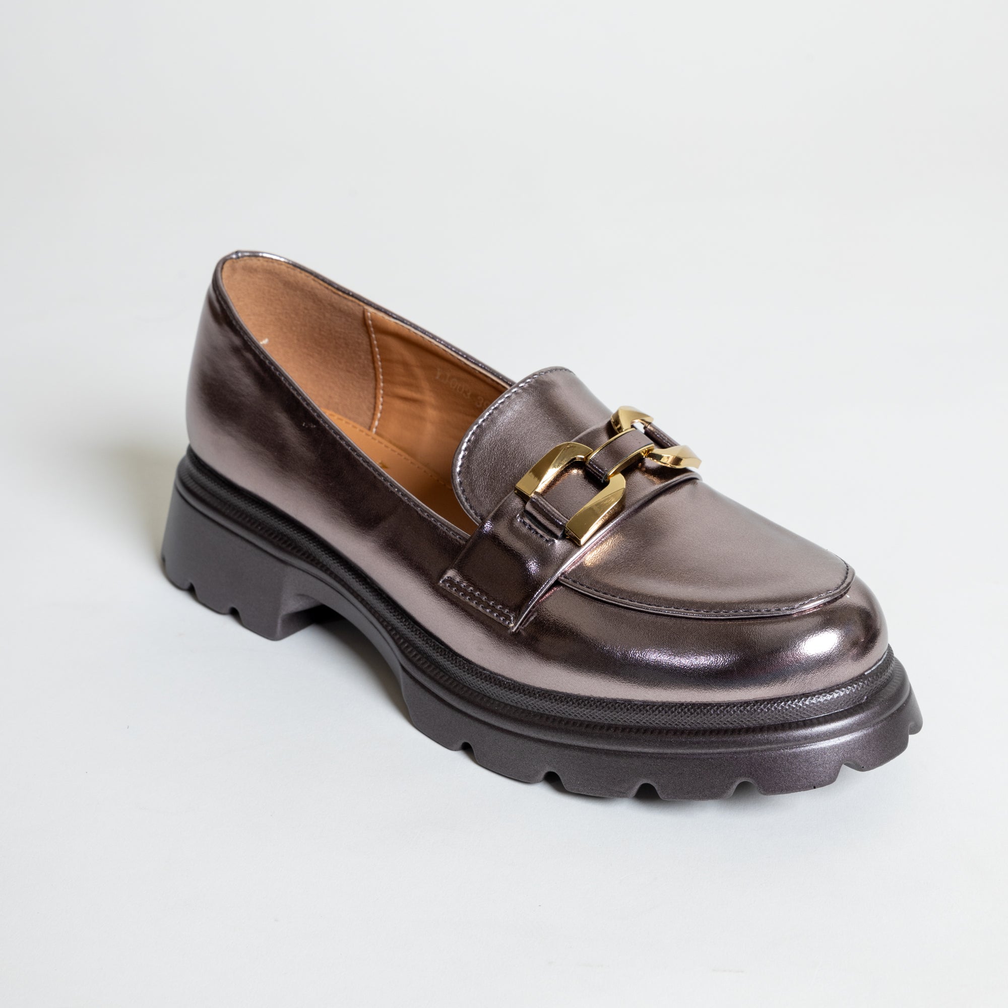 WONKA-Chunky Heel Shoes in-Gun Metal.