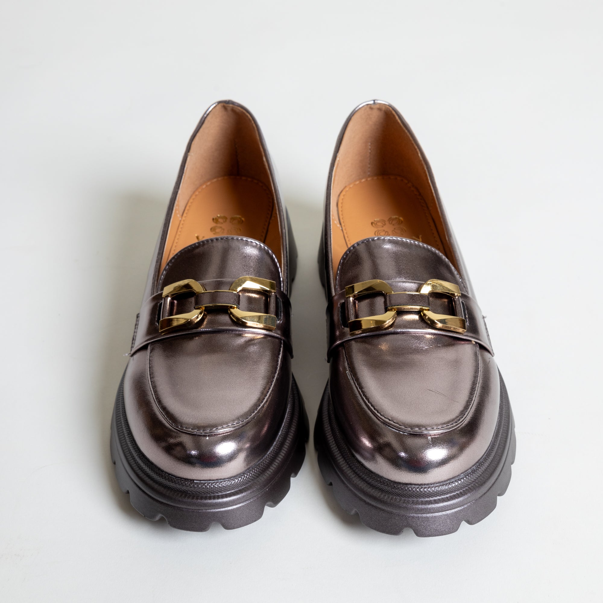 WONKA-Chunky Heel Shoes in-Gun Metal.