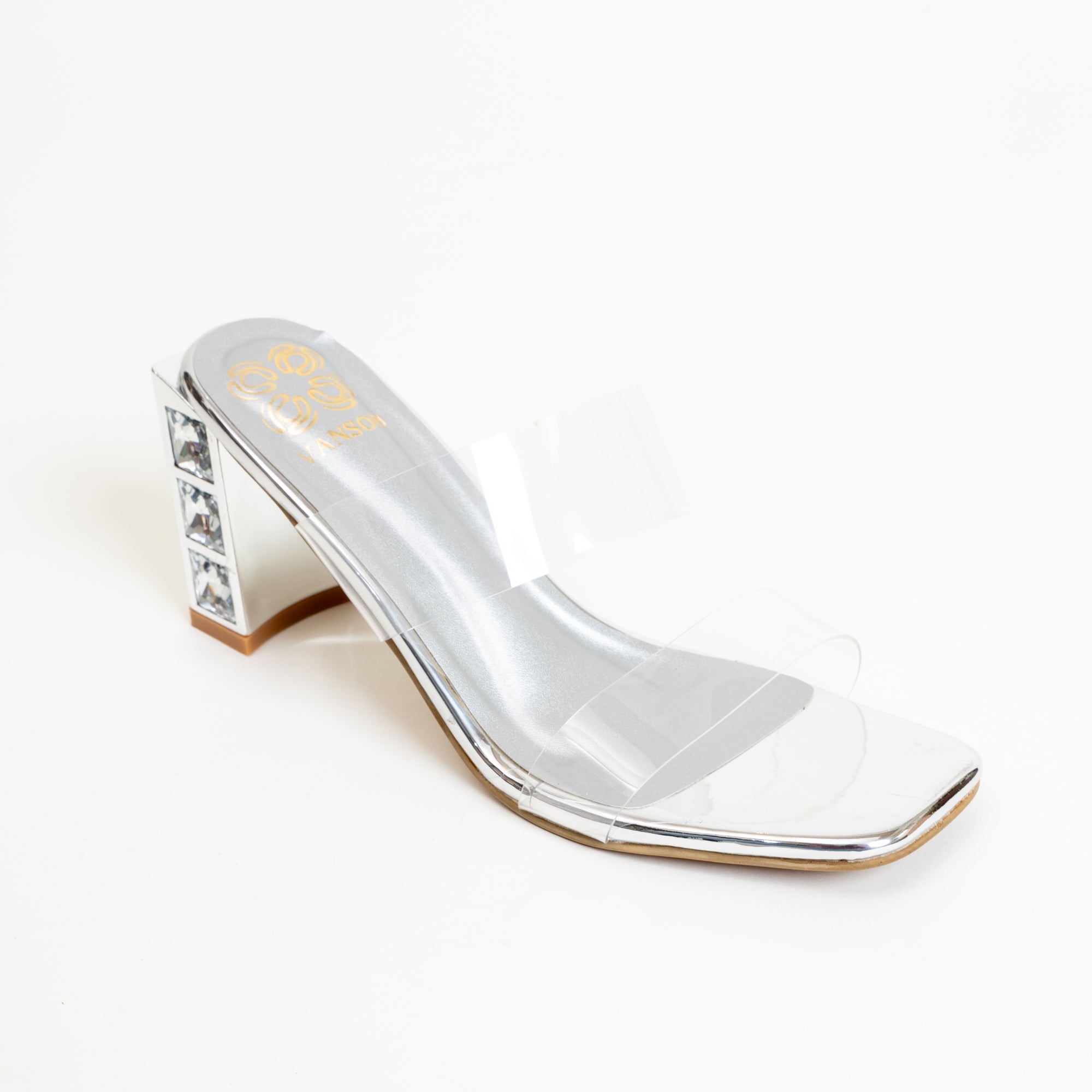 QUICKSILVER-Embellished Block Heel in-Silver.