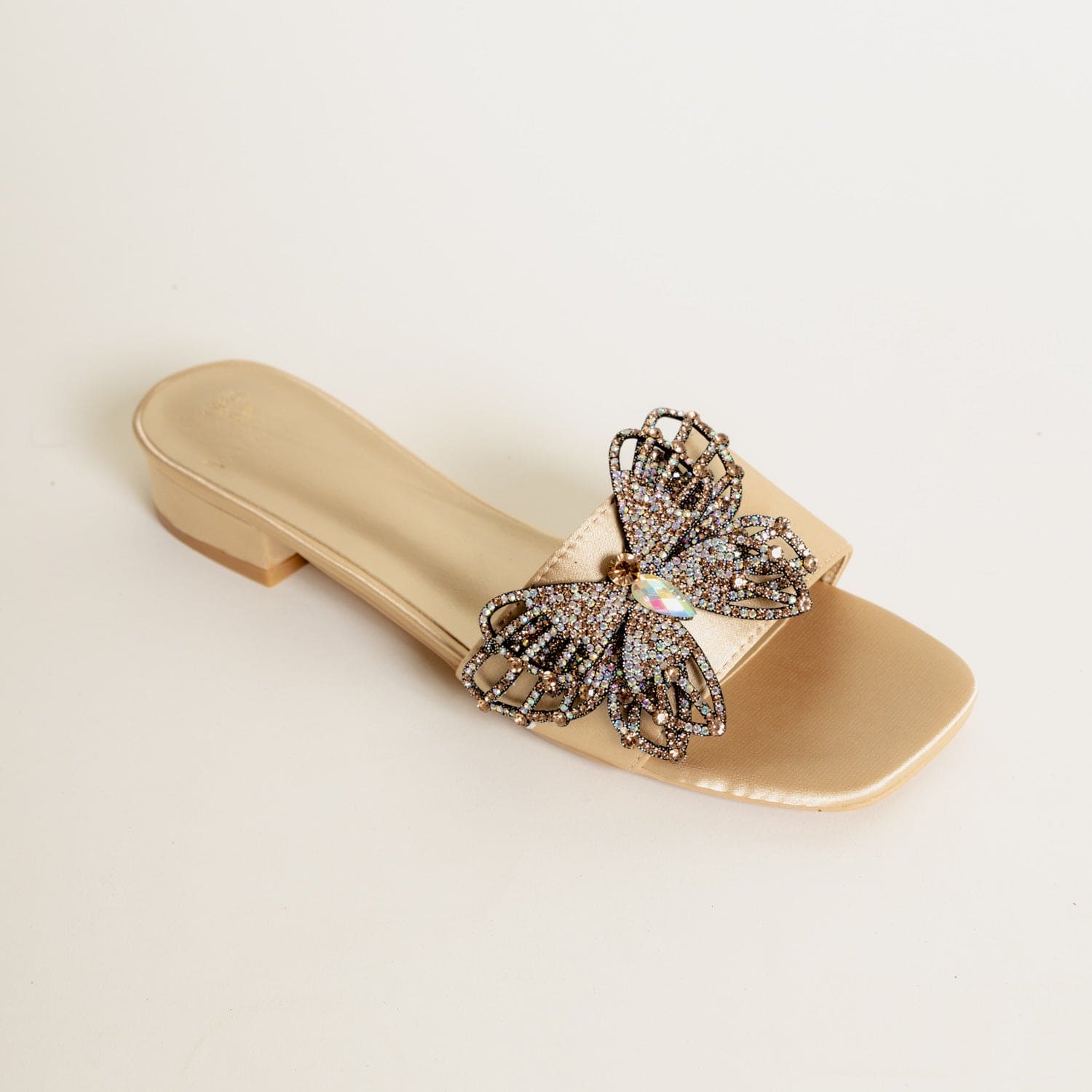 FLUTTER-Embellished flats in-Gold.