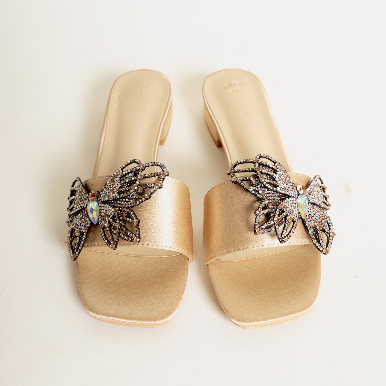 FLUTTER-Embellished flats in-Gold.