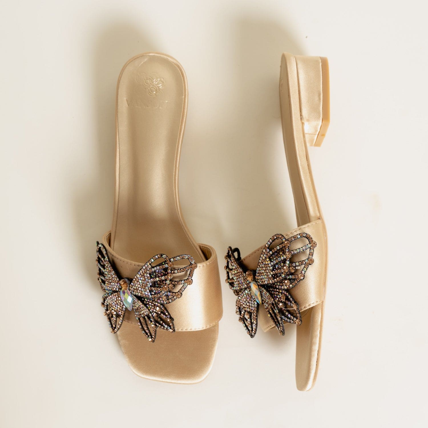 FLUTTER-Embellished flats in-Gold.