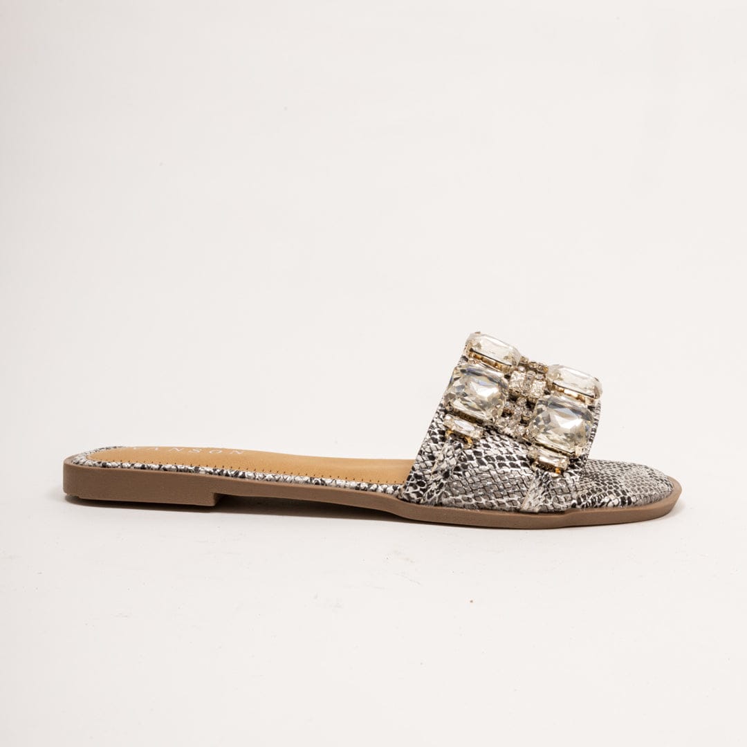 SEPTUM STONES-Embellished Flats in-Silver