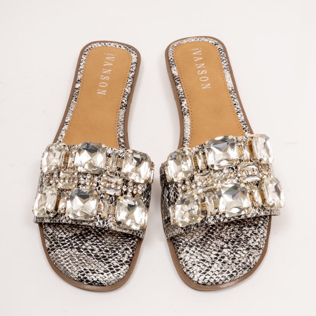 SEPTUM STONES-Embellished Flats in-Silver