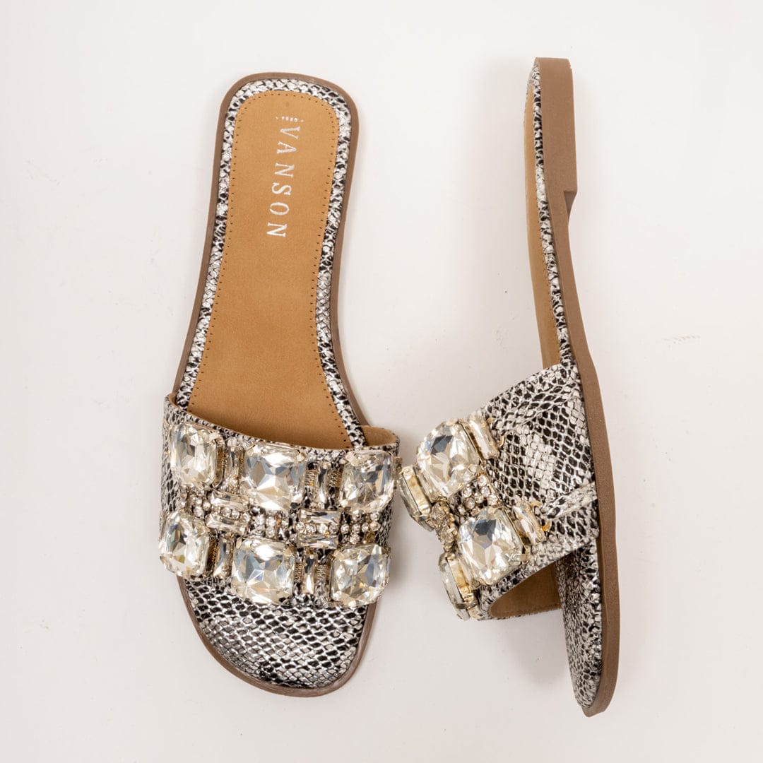 SEPTUM STONES-Embellished Flats in-Silver