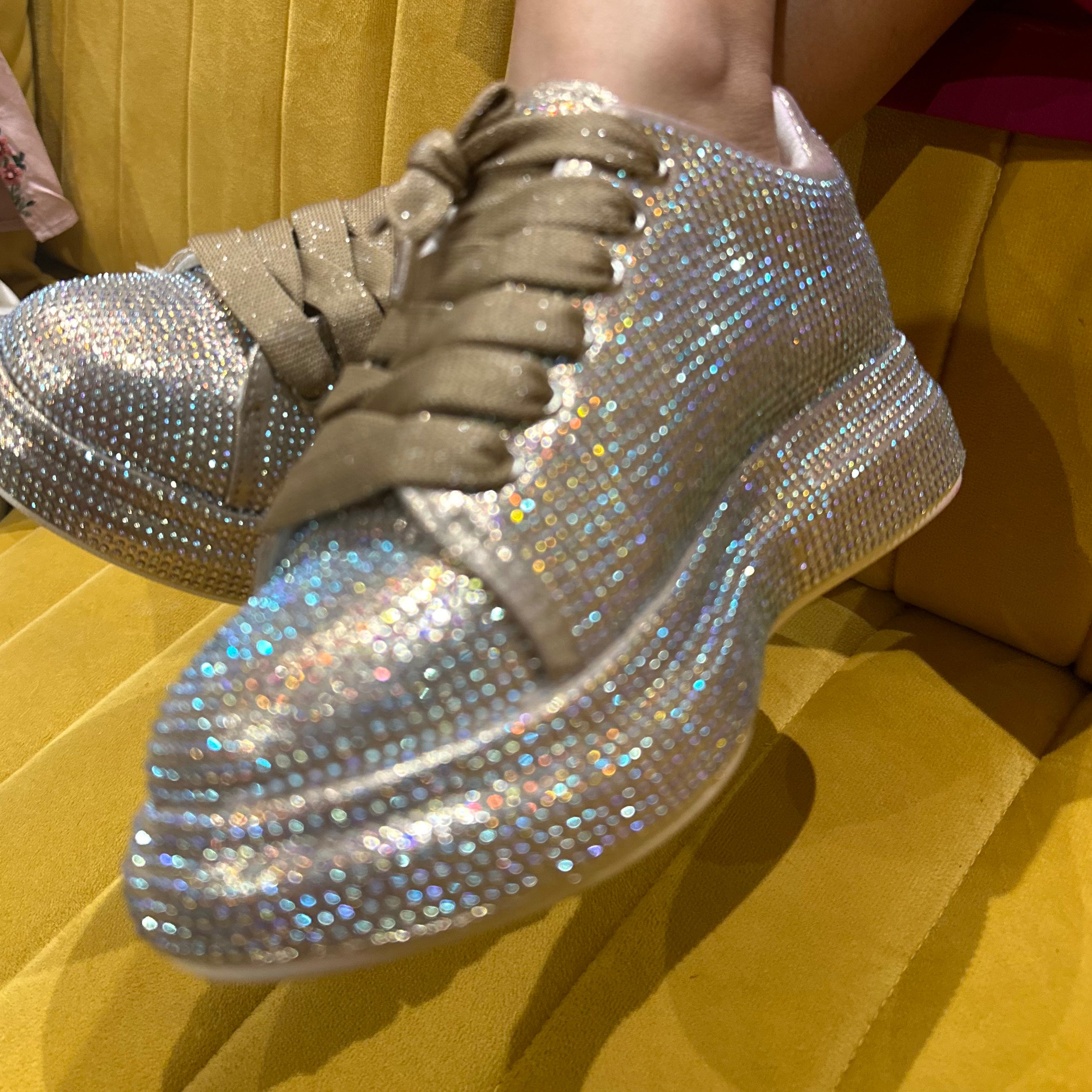 MILKY WAY-Glittery Sport shoes in-Gold.
