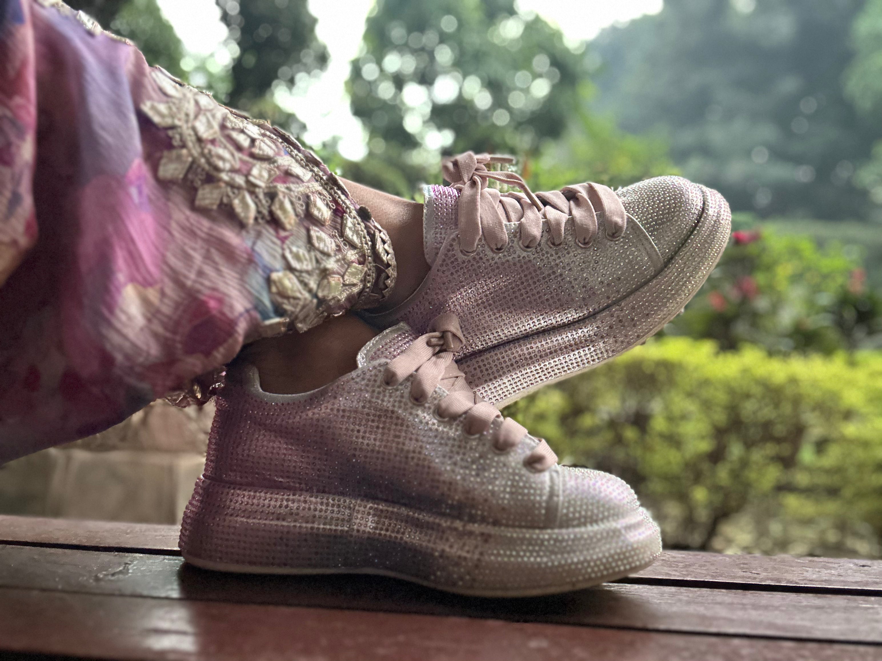 MILKY WAY-Glittery Sport Shoe in-Pink.