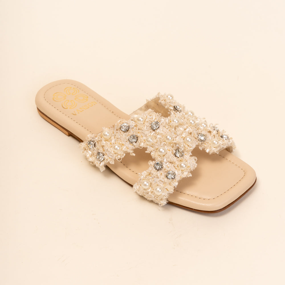SEA SHORE SLIPPER-Regular Flats in-Cream, Nude & Black.