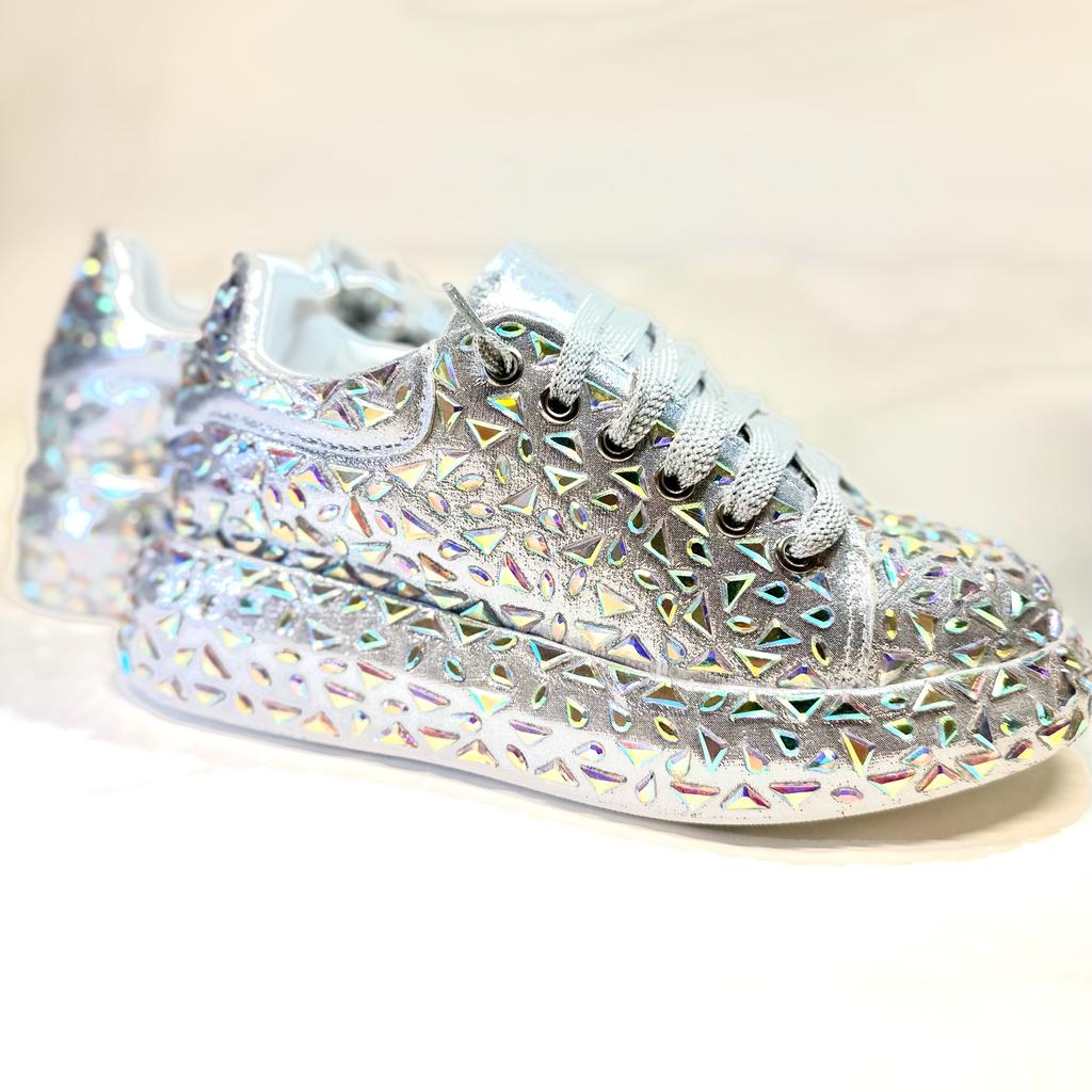 GALAXY-Party Wear Sport Shoes in-Silver.