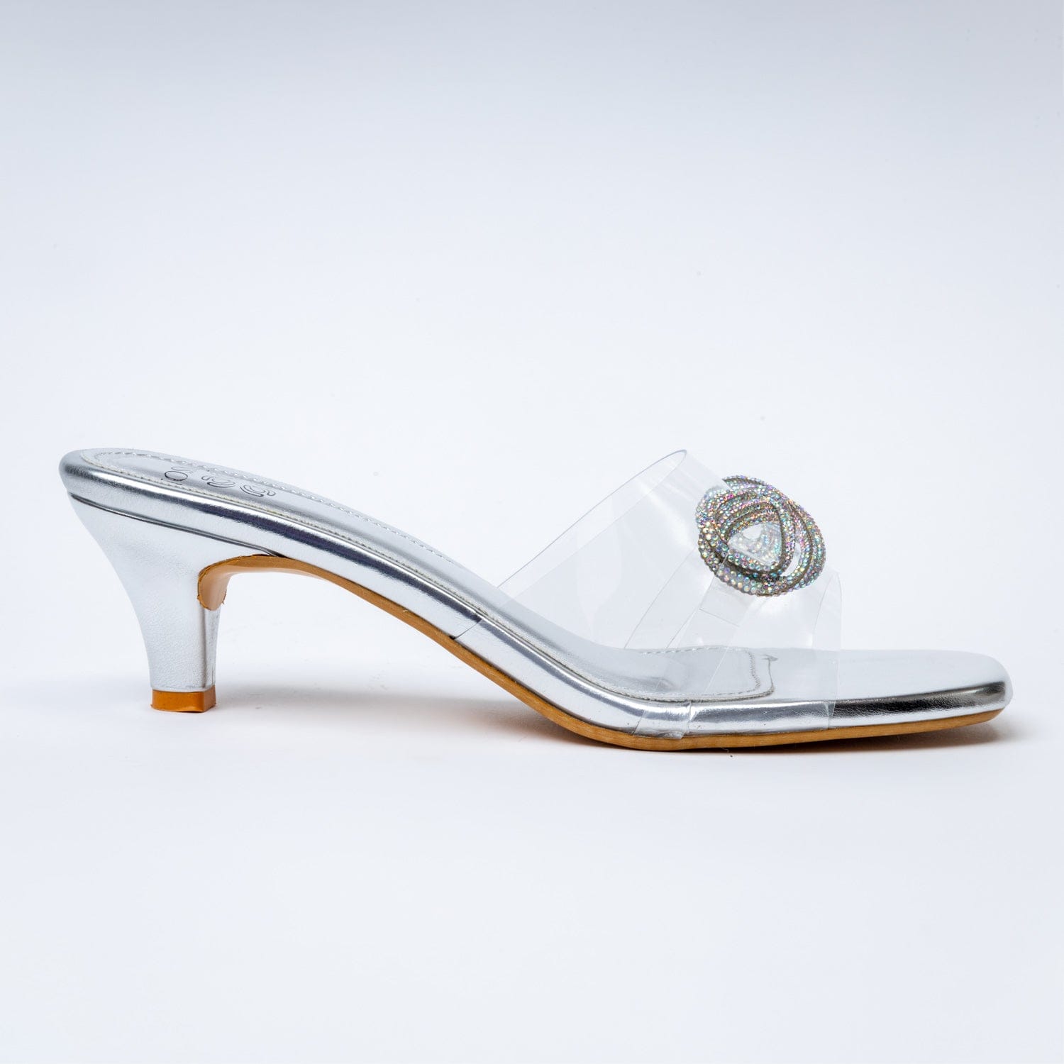 SCROLL DEW-Wedding Heel in- Silver.