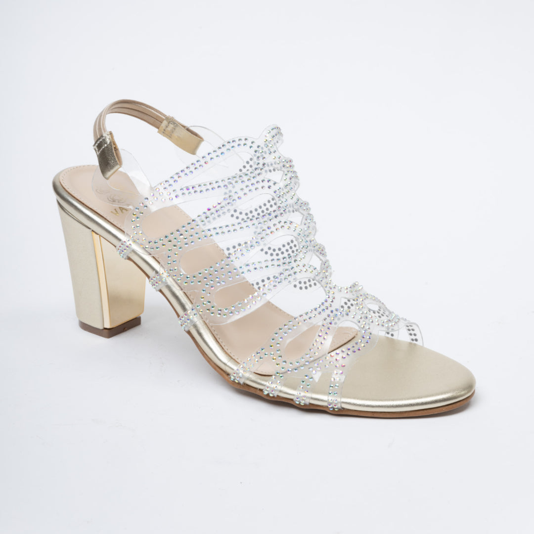 DIANA-Party wear heel in-Gold.
