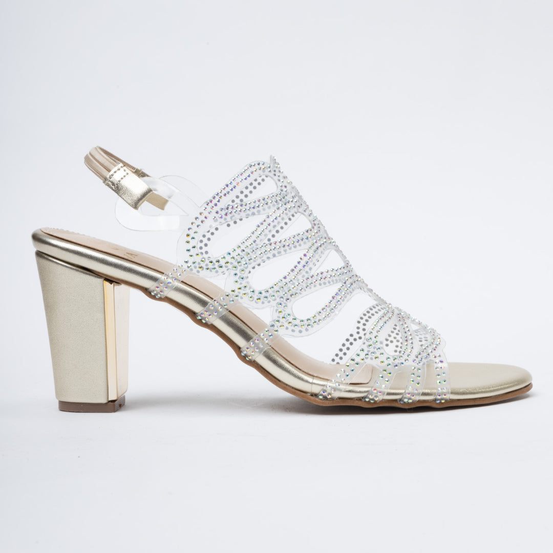 DIANA-Party wear heel in-Gold.