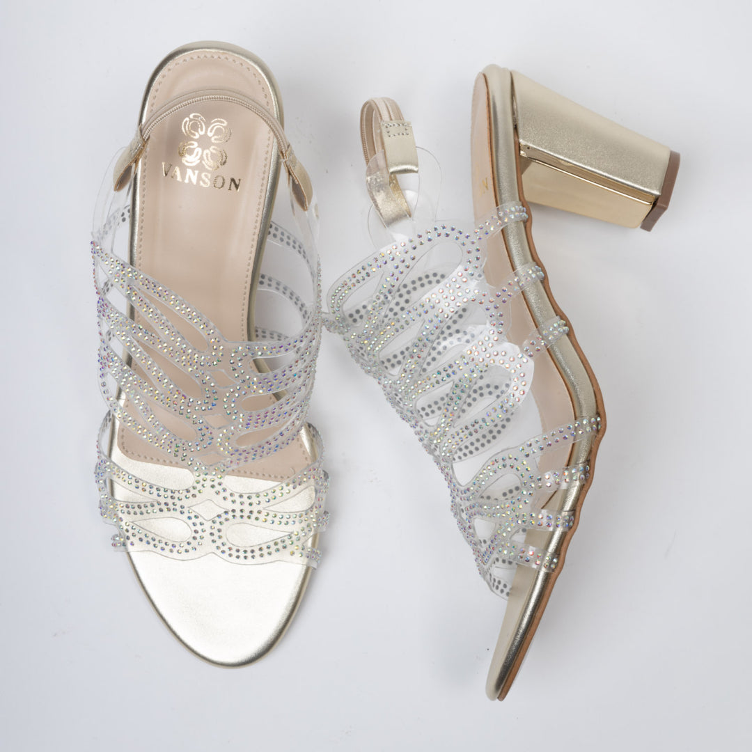 DIANA-Party wear heel in-Gold.