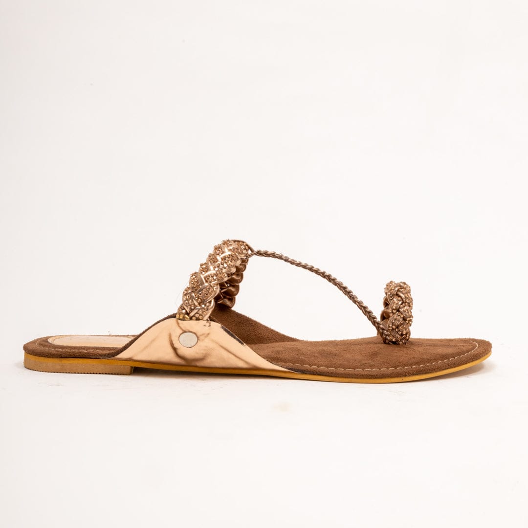 FLAT LINE-Kolhpuri in-Rose Gold.