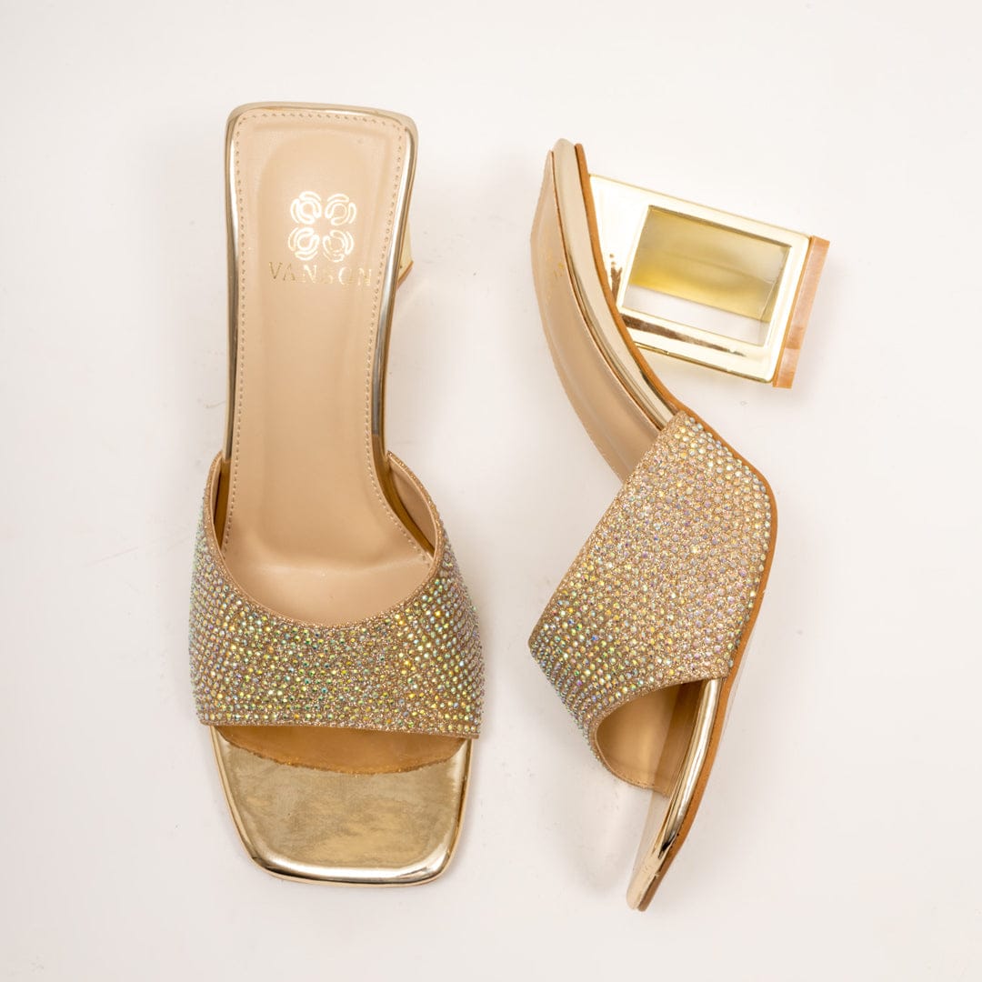 SHINE GAEL- Shimmer Eccentric Heel in-Gold.