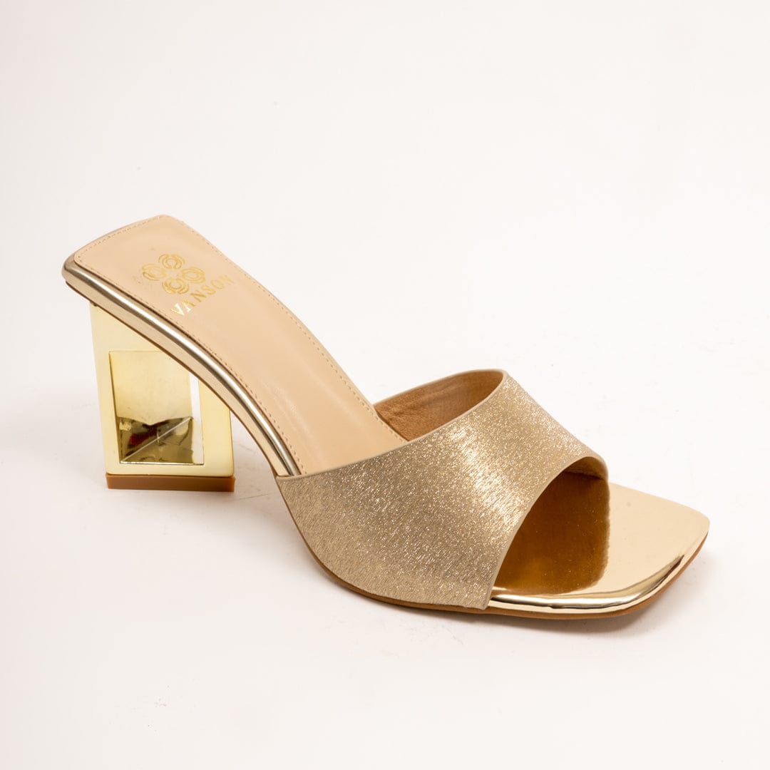 ESTELLA- Eccentric Block Heel in-Gold.
