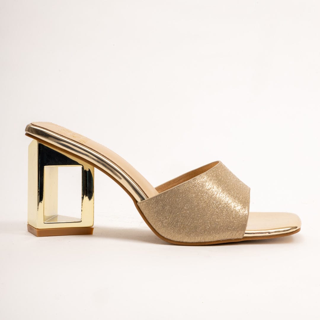 ESTELLA- Eccentric Block Heel in-Gold.