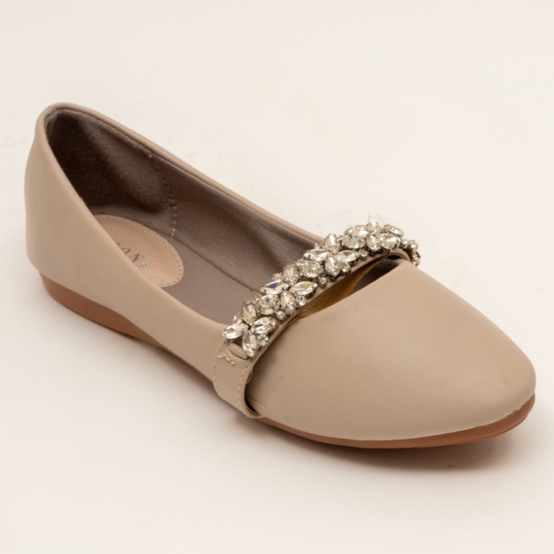 BELLA ENCHANTED- Embellished Belly in-Beige.