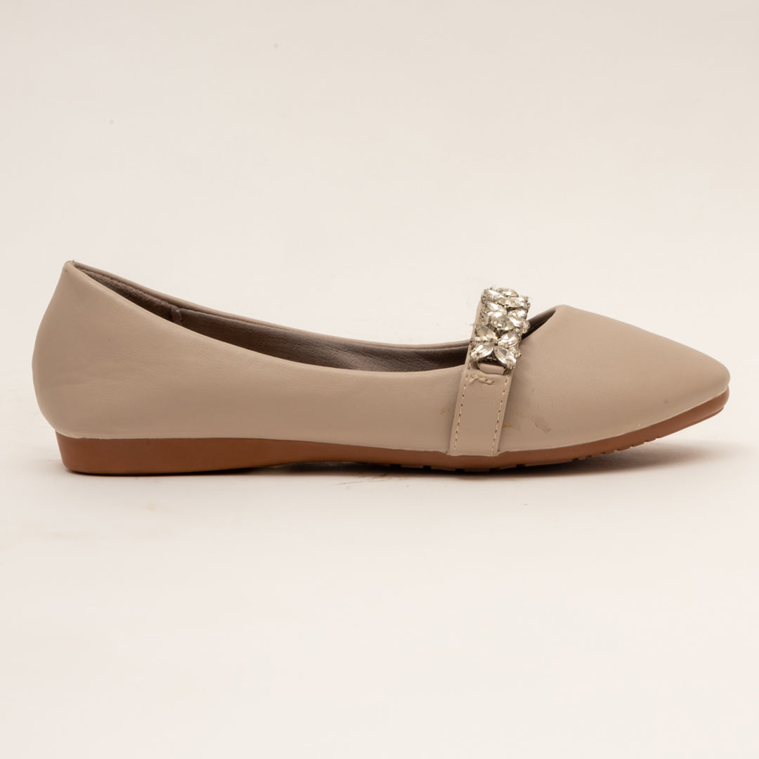 BELLA ENCHANTED- Embellished Belly in-Beige.