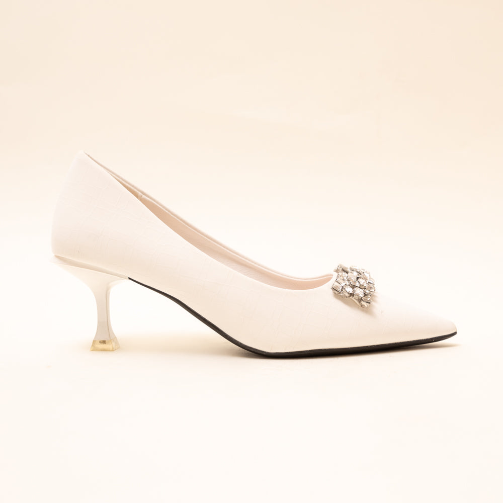 Embellished online heel pumps