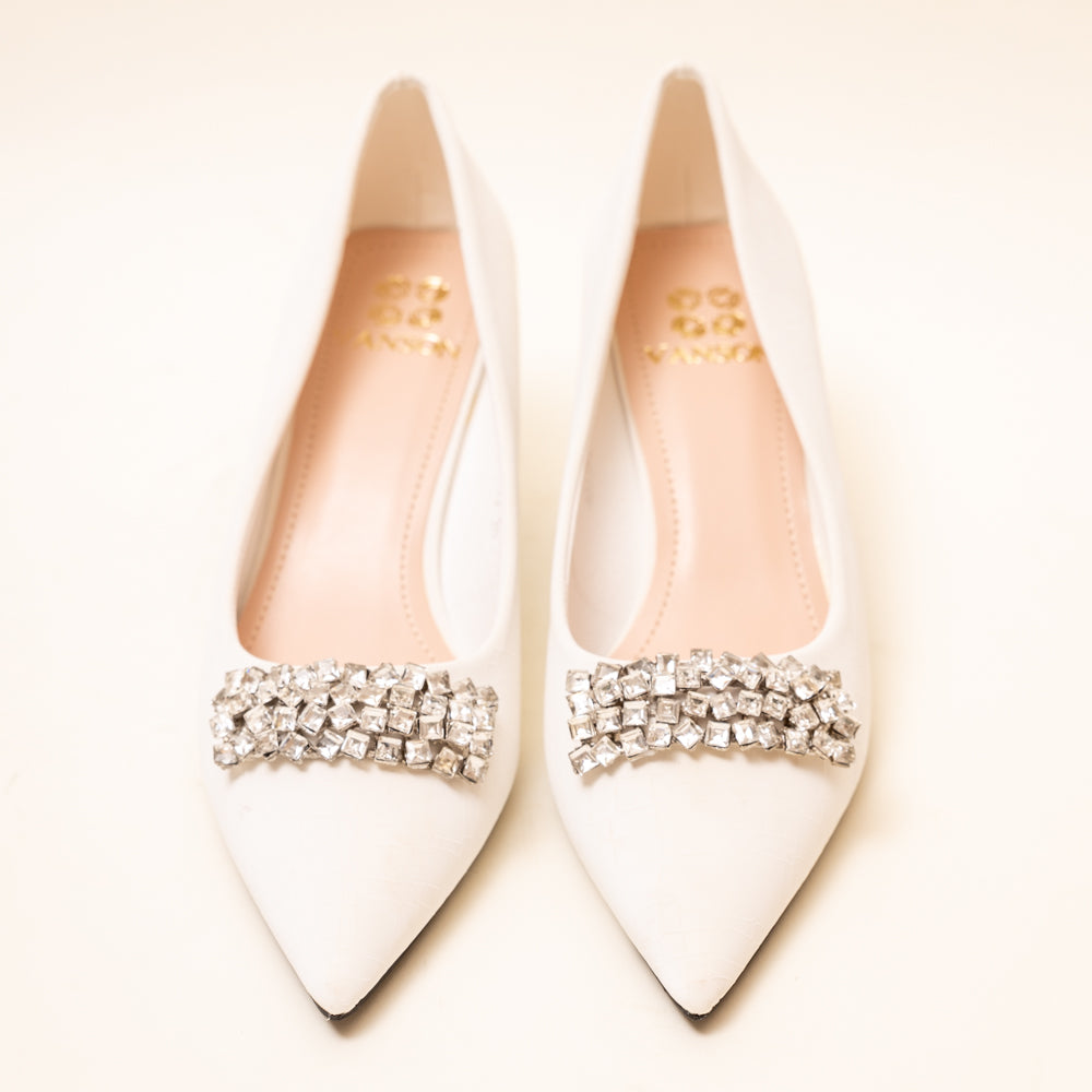 ENCHANTED-Embellished Pumps in-White.