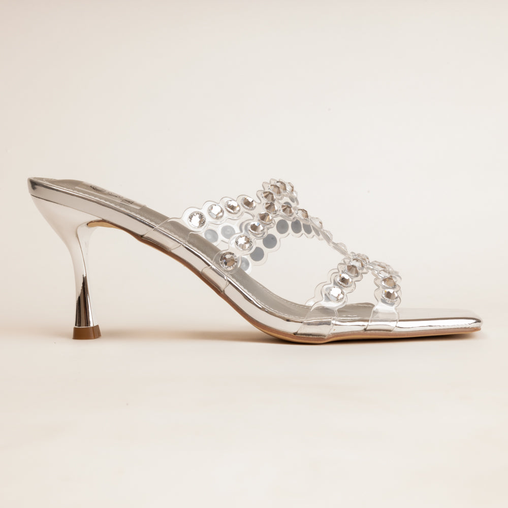 GOLD POX-Party wear heel in-Silver.