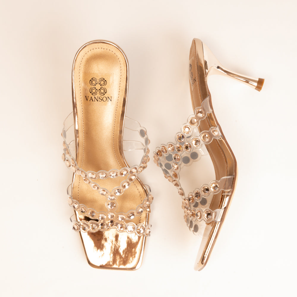 GOLD POX-Embellished Heel in-Champagne.