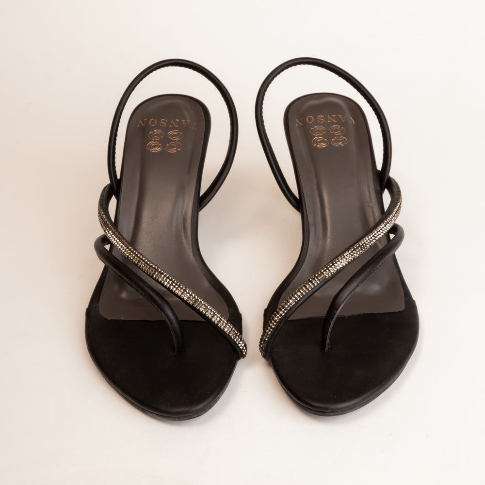 QUINCY LANE-Embellished Heel in-Black.