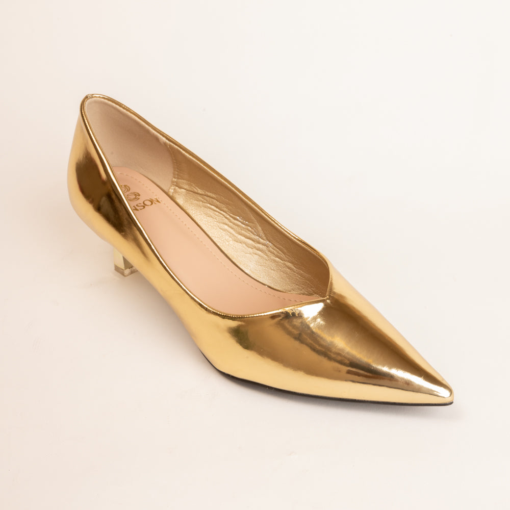 CHROMATIC CHARM-Pumps in-Gold.