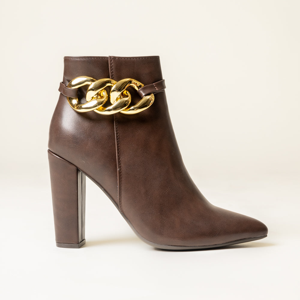 GOLDEN LINK-Ankle Length Boots in-Copper.