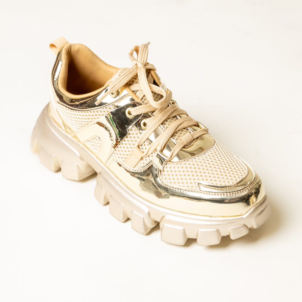 Keds Triple Up Sneakers - Metallic Gold Shoes - Platform Sneakers - Lulus