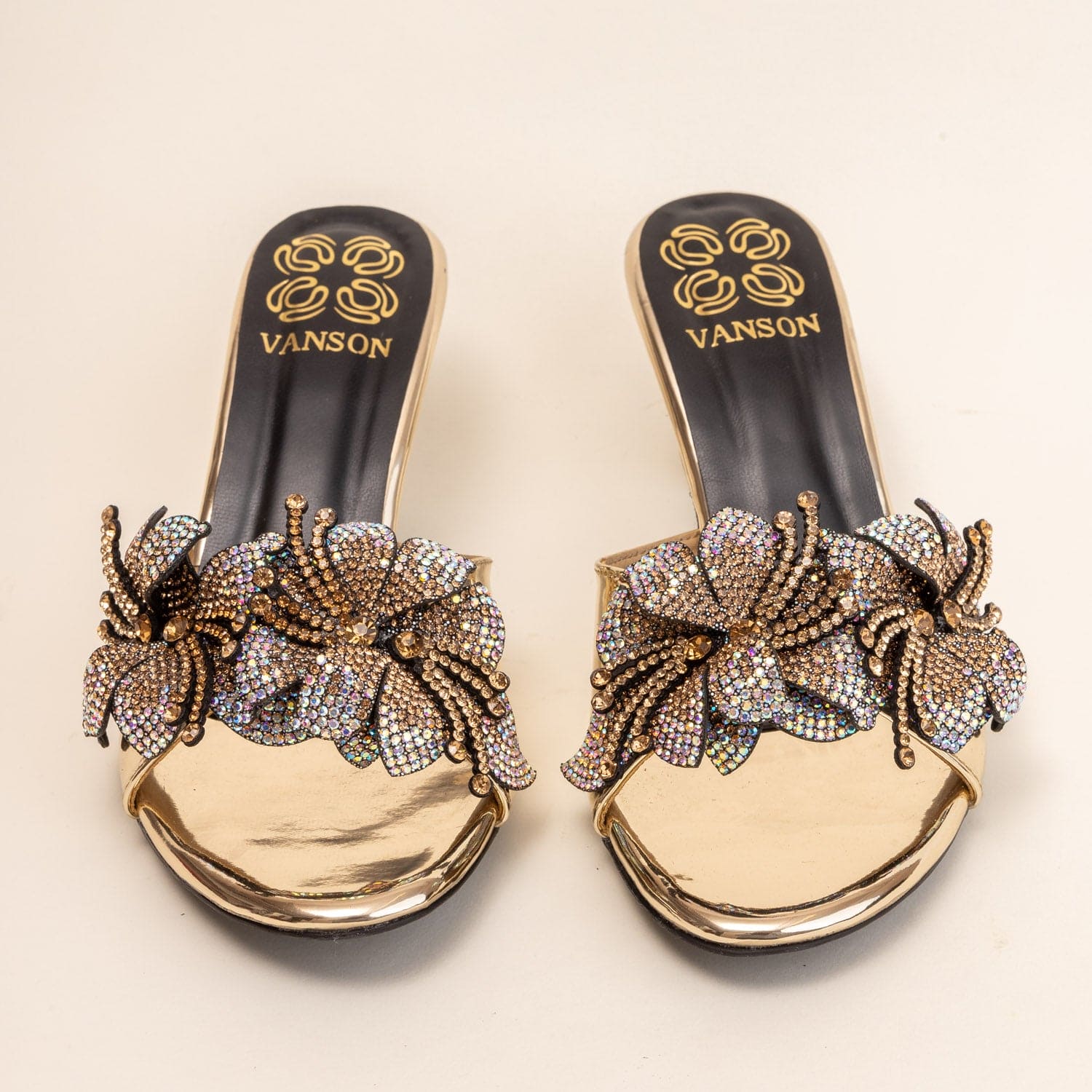 BOUQET-Embellished Heel in-Gold.