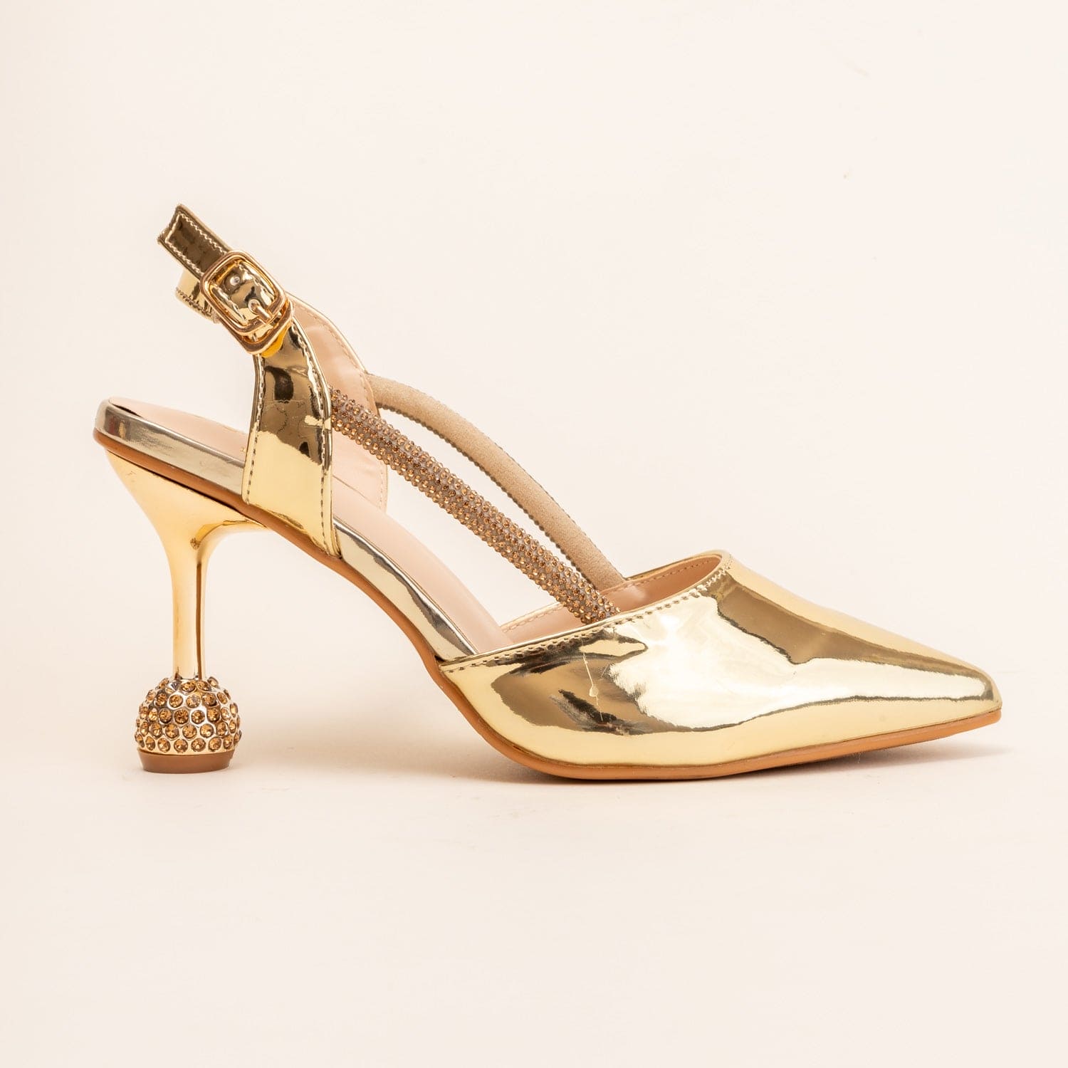 GALA GLINT-Embellished sandal in-Gold.