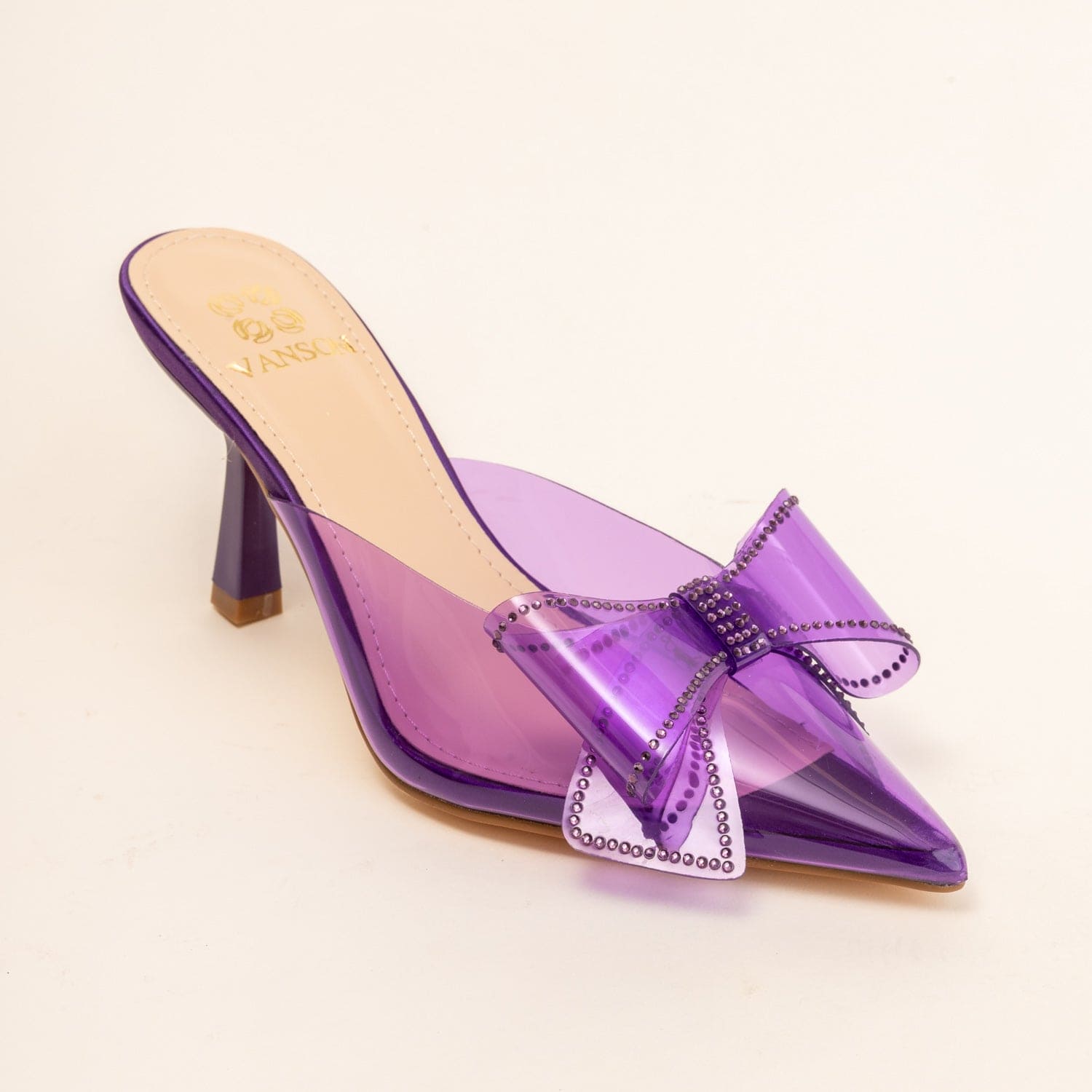 JELLO-Stylish Pumps With Bow in-Purple.