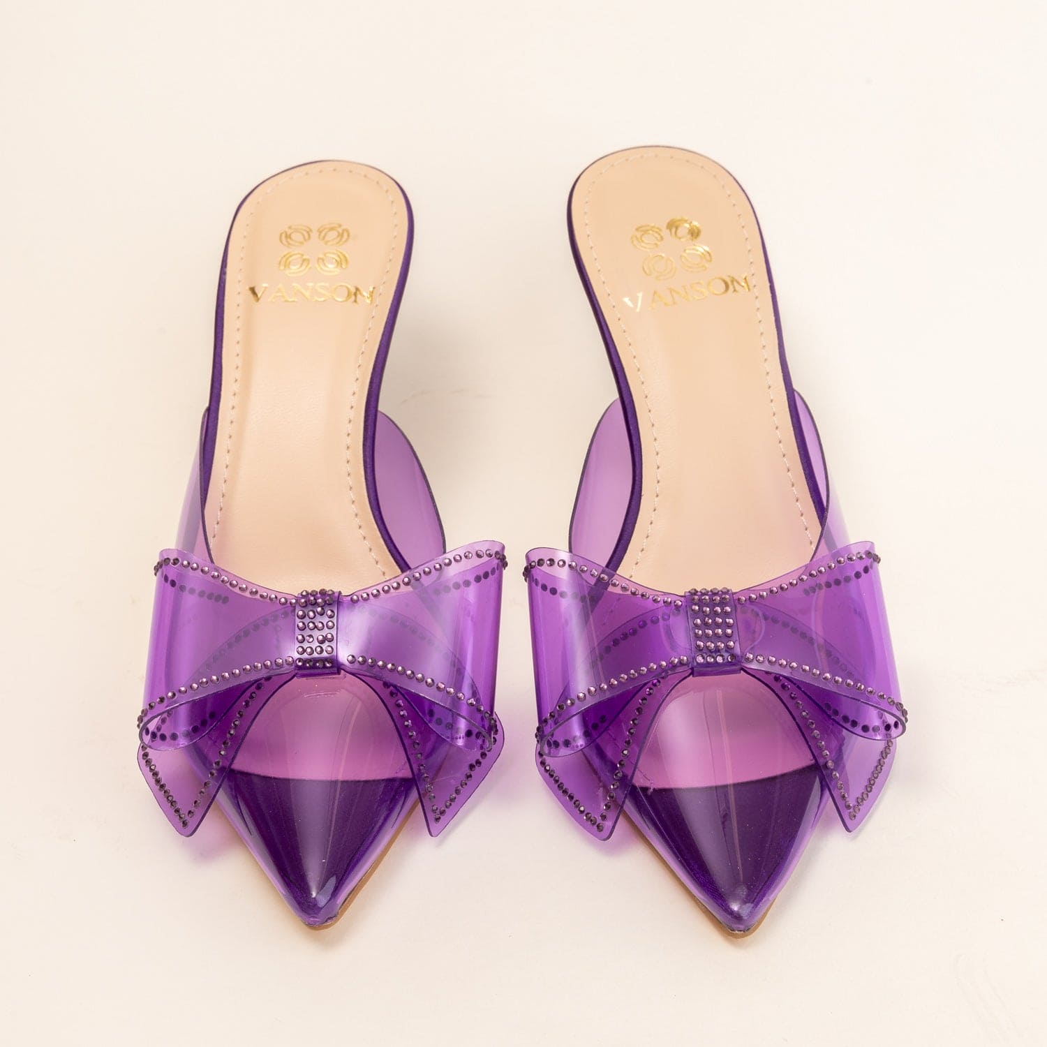 JELLO-Stylish Pumps With Bow in-Purple.