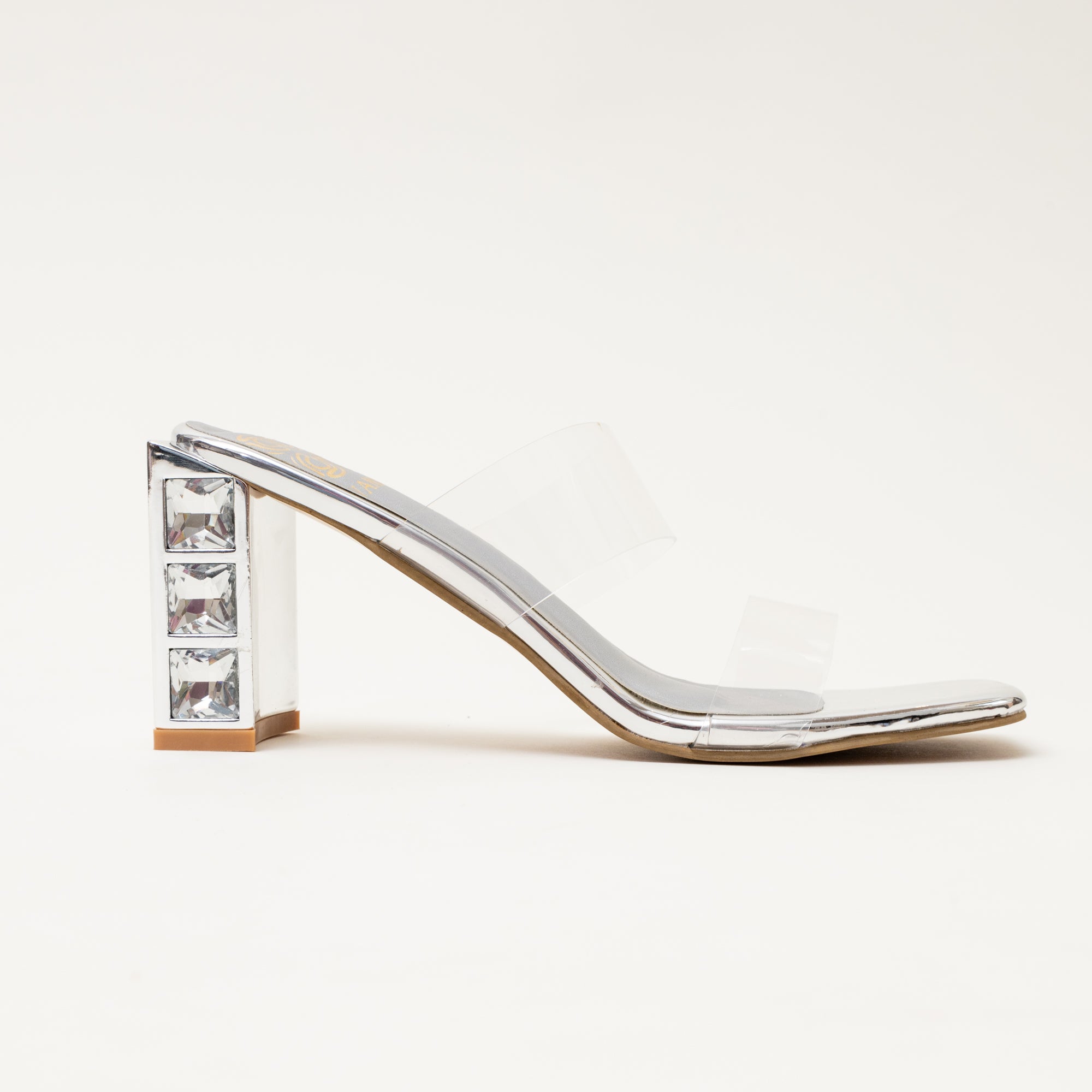 QUICKSILVER-Embellished Block Heel in-Silver.