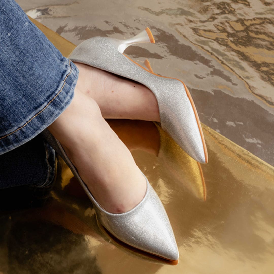 DOROTHY's DREAM-Party wear Pumps in-Silver.