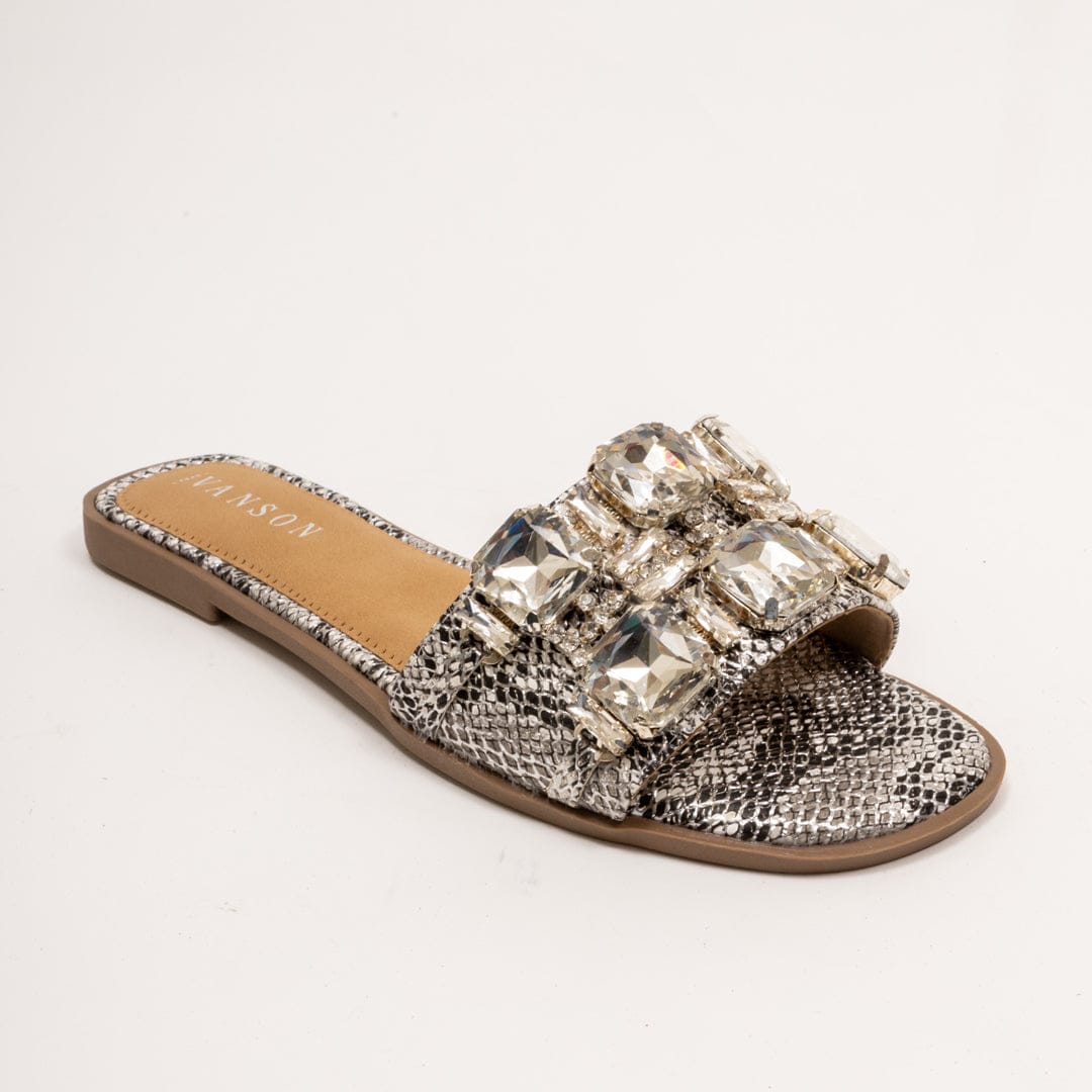 SEPTUM STONES-Embellished Flats in-Silver