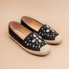 Starlit — Women’s Ivory Embellished Espadrille Flats
